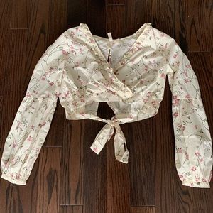Cropped floral long sleeve